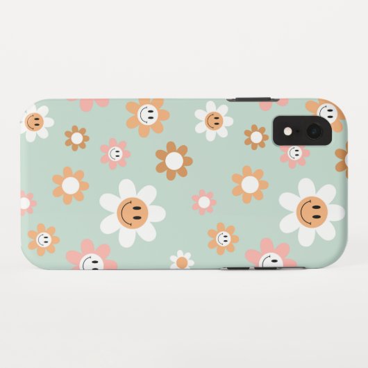 Groovy Daisies iPhone XR hoesje (Achterkant (horizontaal))