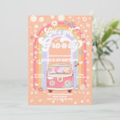 Groovy Daisy 1st Birthday Invitation (Debout devant)