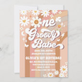 Groovy Daisy 1st Birthday Invitation (Devant)