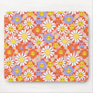 Groovy Daisy Bloemenschaakbord, Y2K 90s Muismat