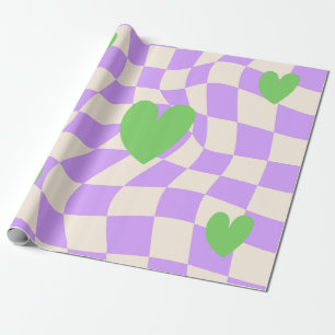 Groovy Daisy Bloemruit Schachbrett, Y2K 90s Inpakk Cadeaupapier