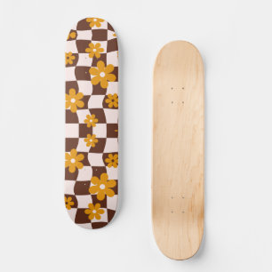 Groovy Daisy Bloemruit Schachbrett, Y2K 90s Skateboard