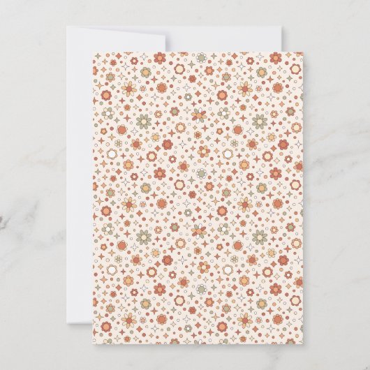 Groovy Daisy Boho Retro Let's Party Girl Verjaarda Kaart (Achterkant)