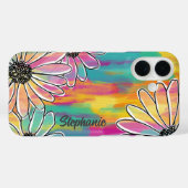 Groovy Daisy Dream - Painterly Hand getrokken Bloe Case-Mate iPhone Case (Achterkant (horizontaal))