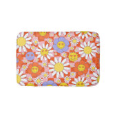 Groovy Daisy Floral Checkerboard, Y2K 90s Badmat (Voorkant)