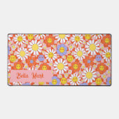 Groovy Daisy Floral Checkerboard, Y2K 90s Bureaumat (Voorkant)