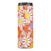 Groovy Daisy Floral Checkerboard, Y2K 90s Thermosbeker (Achterkant)