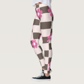 Groovy Daisy Floral Heart Checkerboard, Y2K 90s Leggings (Links)