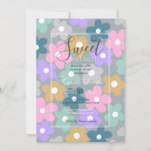 Groovy Daisy Flowers Grey Retro Boho Floral Kaart (Voorkant)