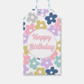 Groovy Daisy Flowers Retro Boho Floral Cadeaulabel (Voorkant)