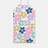 Groovy Daisy Flowers Retro Boho Floral Cadeaulabel (Achterkant)