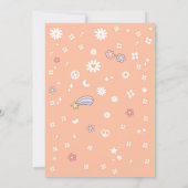 Groovy Daisy Rainbow Birthday Invitation Kaart (Achterkant)