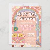 Groovy Daisy Rainbow verjaardagsfeestje Kaart (Voorkant)