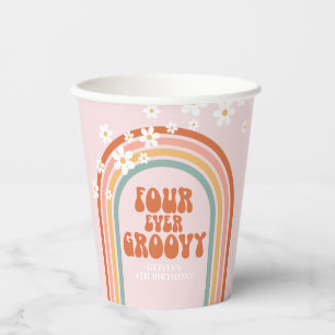 Groovy daisy rainbow - vierde verjaardag Papieren Papieren Bekers