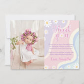 Groovy Daisy Verjaardagsfoto Dank je kaart (Voorkant)