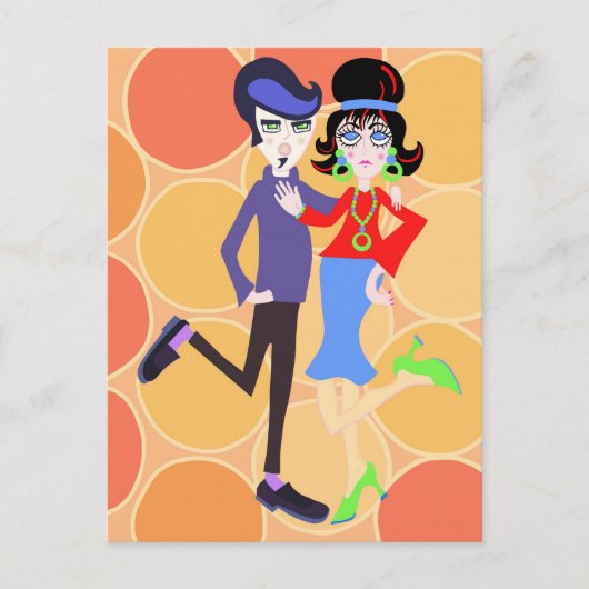 Groovy Dancing Couple Briefkaart (Voorkant)