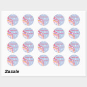 Groovy Dank je Boho Floral Rainbow Ronde Sticker (Vel)