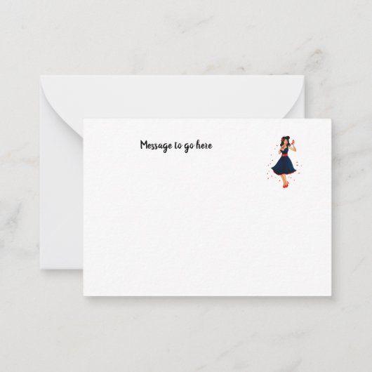 Groovy Dank u, retro 1950s Opmerking Kaart Notitiekaartje (Achterkant)