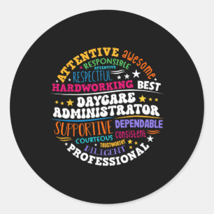 Groovy Daycare Administrator Kinderopvang Provider Ronde Sticker