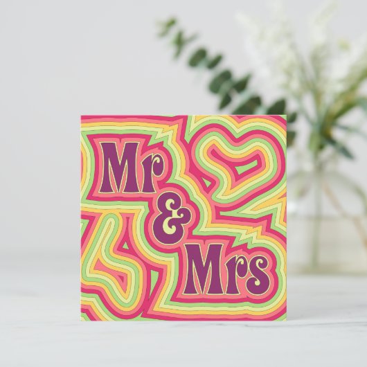 Groovy de heer & Mrs. Uitnodiging/Aankondiging Kaart (Staand voorkant)
