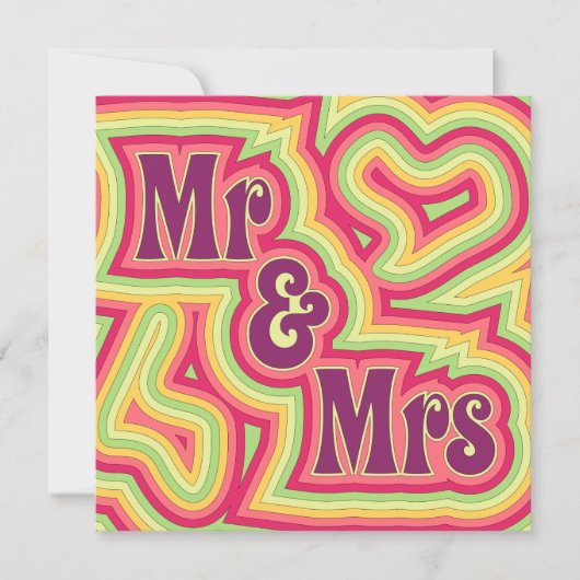 Groovy de heer & Mrs. Uitnodiging/Aankondiging Kaart (Voorkant)