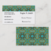 Groovy Decoratieve Sterrenpatroon Damask Abstracte Visitekaartje (Voorkant / Achterkant)