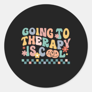 Groovy die naar de therapie gaat, is een koele gee ronde sticker