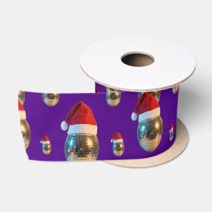 Groovy Disco Bal met Kerstman Hoed Retro Feest Lint