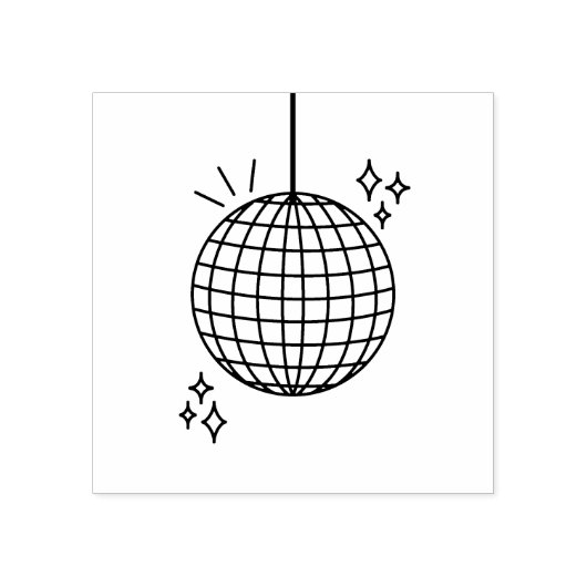 Groovy Disco Ball Rubberstempel (Afrduk)