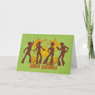 Groovy Disco dansers met sterren Verjaardag Kaart