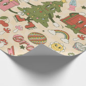 groovy disco kerstboom cadeaupapier (Hoek)