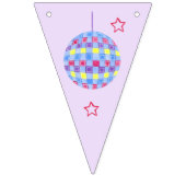 Groovy Disco Paarse Party Retro 80s 90s Meisjes Vlaggetjes (Tweede vlag)