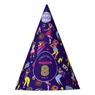 Groovy Disco Paarse Retro 80-jaren Patroon Feest Feesthoedjes
