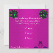 Groovy Disco Party Invitation Kaart (Achterkant)