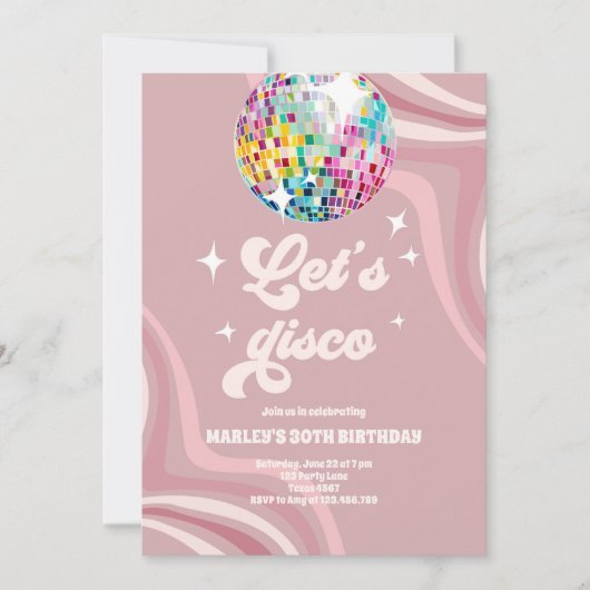 Groovy Disco Party Retro 70s Let's Disco Verjaarda Kaart (Voorkant)