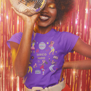 Groovy Disco Party Retro 80s Moeder Paarse T-shirt
