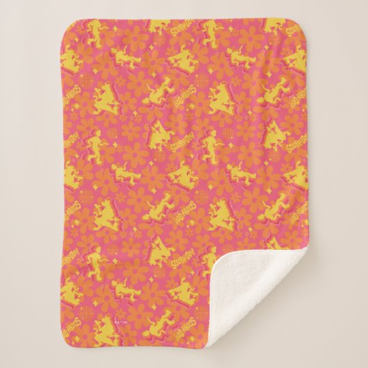 Groovy Disco Scooby-Doo Pattern Sherpa Deken (Voorkant)