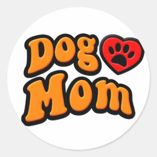 Groovy Dog Mam Drawing Ronde Sticker