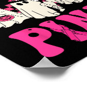 Groovy Draag roze borstkanker Warrior Cute Ghost Poster (Hoek)
