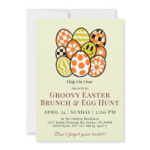 Groovy Easter Brunch Egg Hunt Invitation