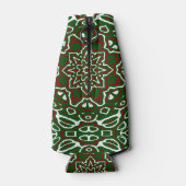 Groovy Eclectisch Kerst Mandala Patroon Flesjeskoeler (Achterkant)