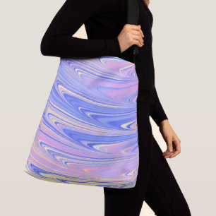 Groovy Eclectische Quarige Golvende Pastel Abstrac Crossbody Tas