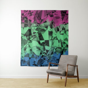 Groovy Eclectische Retro Trippy Polyseksueel Pride Wandkleed