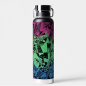 Groovy Eclectische Retro Trippy Polyseksueel Pride Waterfles (Achterkant)