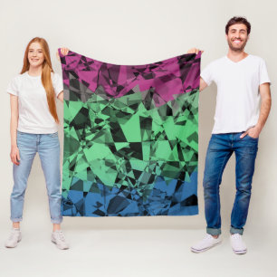 Groovy Eclectische Retro Trippy Polysexual Pride V Fleece Deken