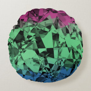 Groovy Eclectische Retro Trippy Polysexual Pride V Rond Kussen