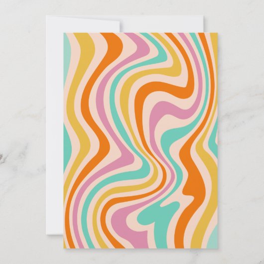 Groovy Een Meisje Retro 70s Regenboog 1e Verjaarda Kaart (Achterkant)