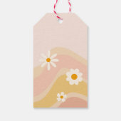 Groovy een retro madeliefje 1e verjaardag gunst cadeaulabel (Achterkant)