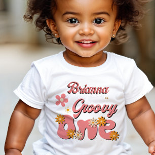 Groovy een retro madeliefje eerste verjaardagsfees