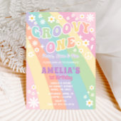 Groovy één verjaardagsuitnodiging kaart
